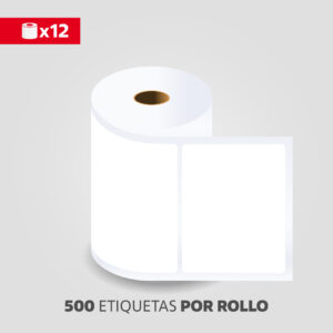 Etiqueta Transferencia Térmica Blanca, 100mmx80mm, (12 Rollos/Caja)