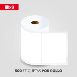 Etiqueta Transferencia Térmica Blanca, 100mmx80mm, (8 Rollos/Caja)
