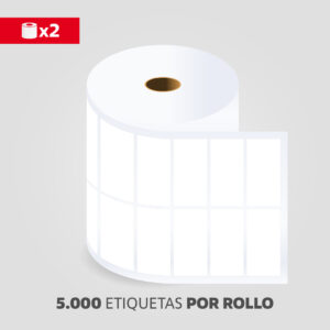 Etiqueta Transferencia Térmica Blanca, 50mmx25mm, (2 Rollos/Caja)