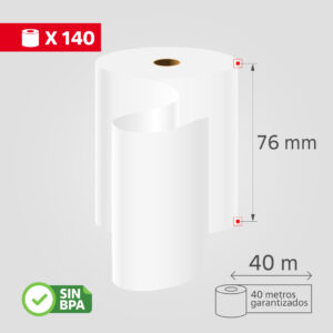 Rollos de Papel Bond, 76mmx40m, (140 Rollos/Caja)