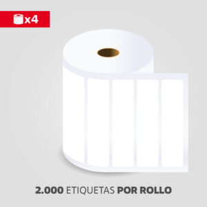 Etiquetas Transferencia Térmica Blancas 100x25mm, Core 1", Rollo de Etiquetas Térmicas, (Caja de 4 Rollos)