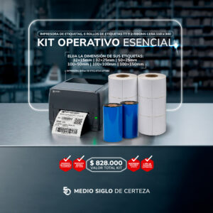 Kit Impresora de Etiquetas Térmicas + Rollos de Etiquetas y Ribbons