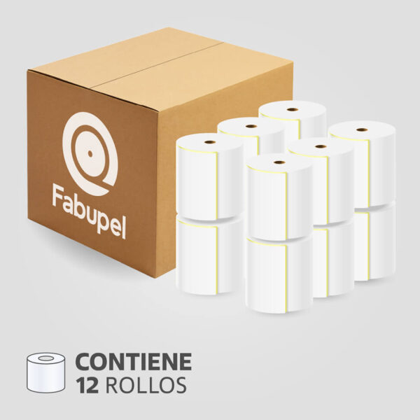 Rollo Papel Químico Autocopiativo 76mm x 30m para Recibos, (Caja de 12 rollos) - Imagen 2