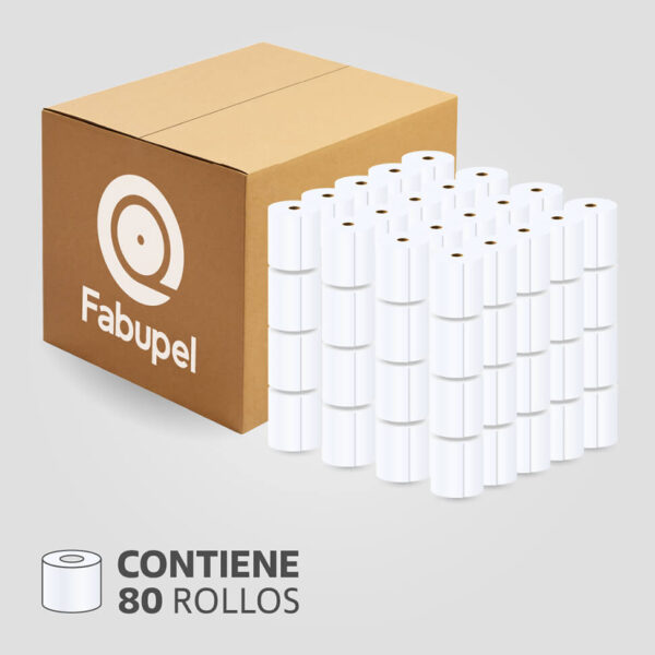 Rollo Papel Térmico 57mm x 30m para Impresoras Térmicas POS, (Caja de 80 rollos), SIN BPA - Imagen 2