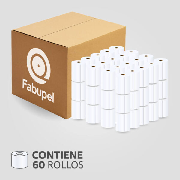 Rollo Papel Térmico 80mm x 60m para Impresora POS / Recibos, (Caja de 60 rollos), SIN BPA - Imagen 2